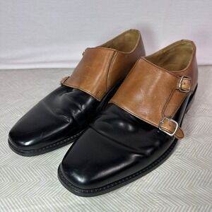 Cole Haan Dress Shoes Mens 9.5M Grand OS‎ Double Monk Strap Leather 2 Toned